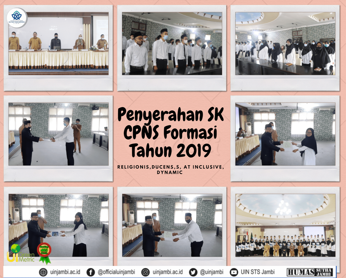 Rektor Serahkan 42 SK CPNS UIN Sutha Formasi Tahun 2019 Rektor Serahkan 42 SK CPNS UIN Sutha Formasi Tahun 2019