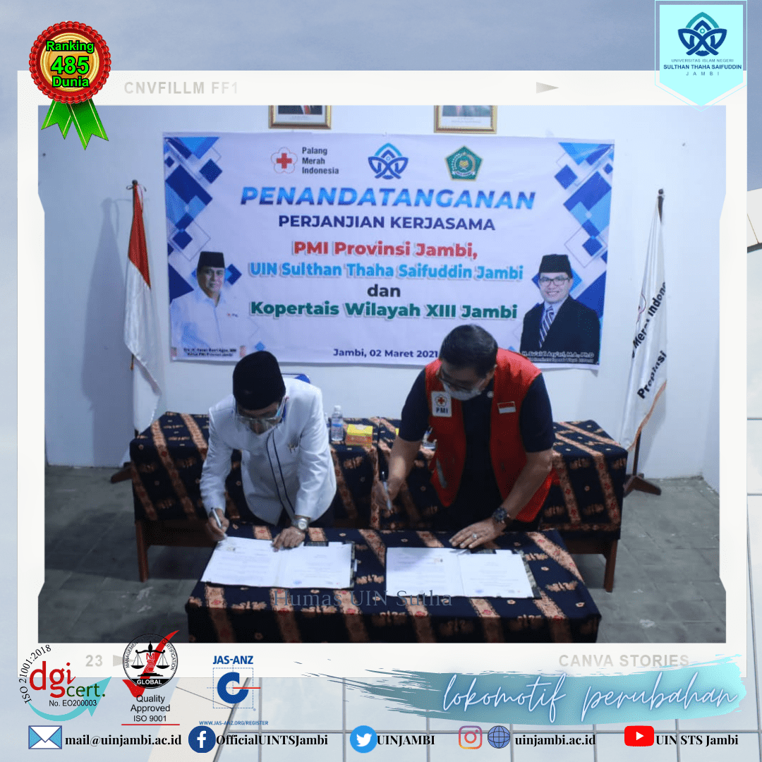 UIN STS Jambi Jalin Kerjasama Bersama PMI dan Kopertais Wilayah XIII
