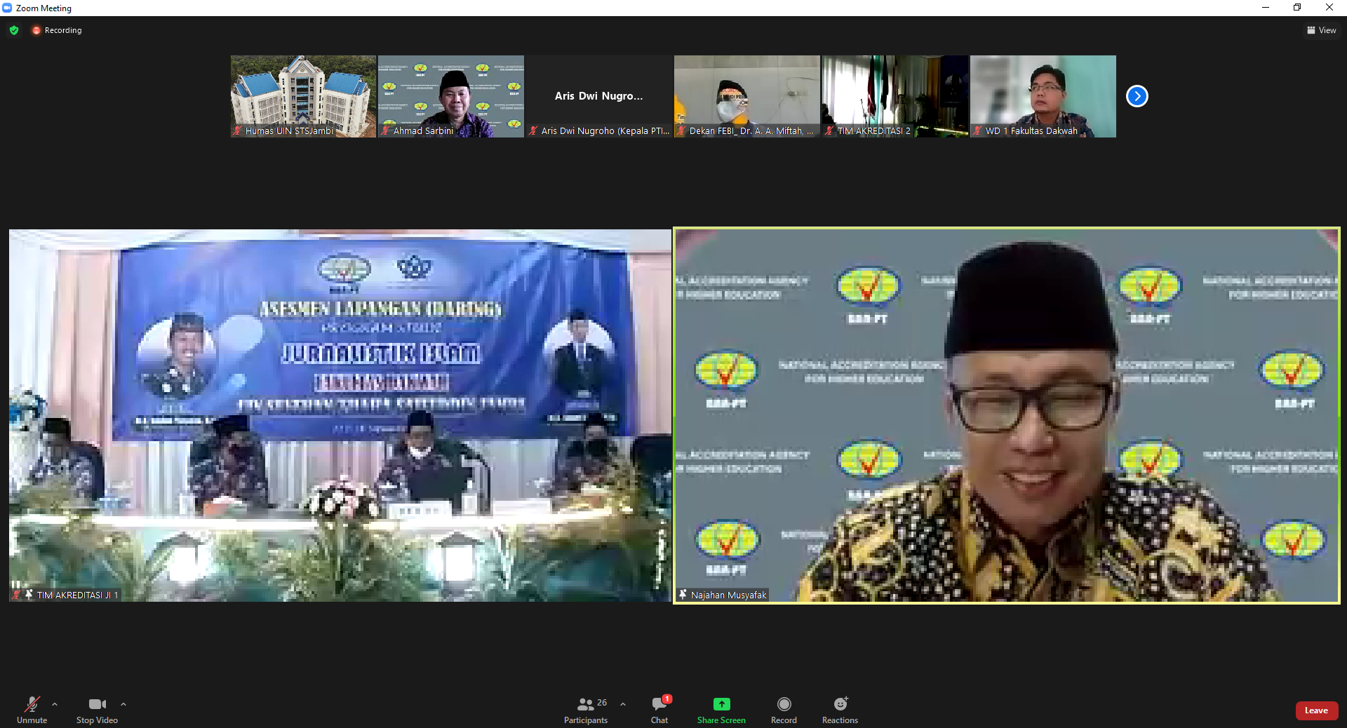 Akreditasi, BAN PT Asesmen Lapangan Prodi Jurnalistik Islam