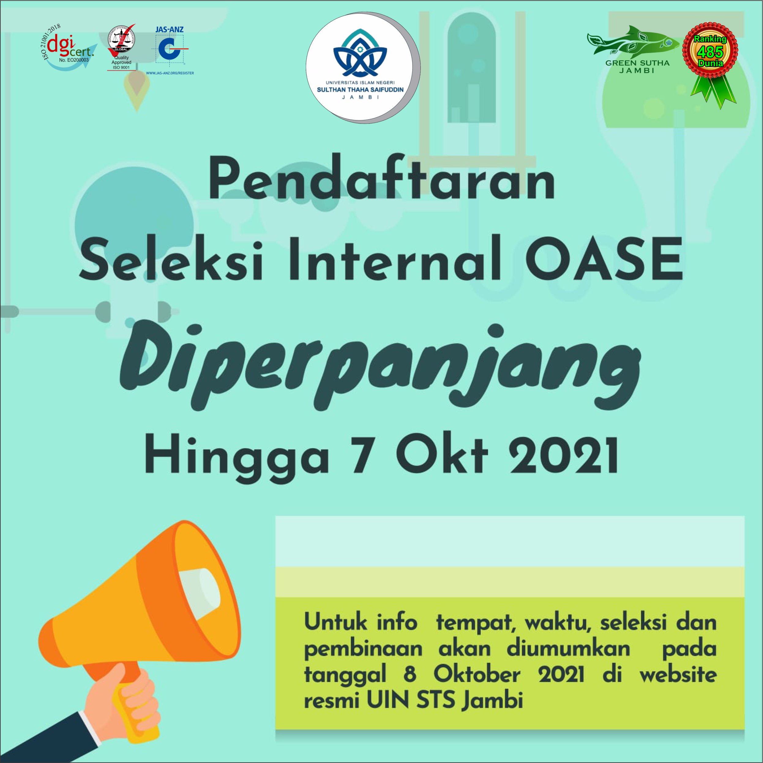 Perpanjangan Pendaftaran Seleksi OASE