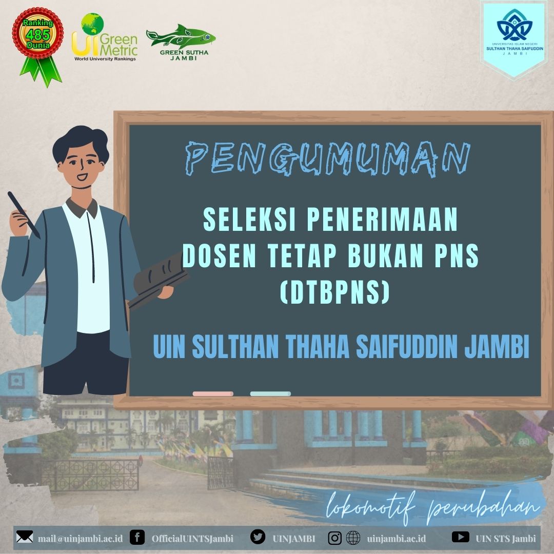 Pengumuman Hasil Seleksi Penerimaan DTBPNS UIN SUTHA