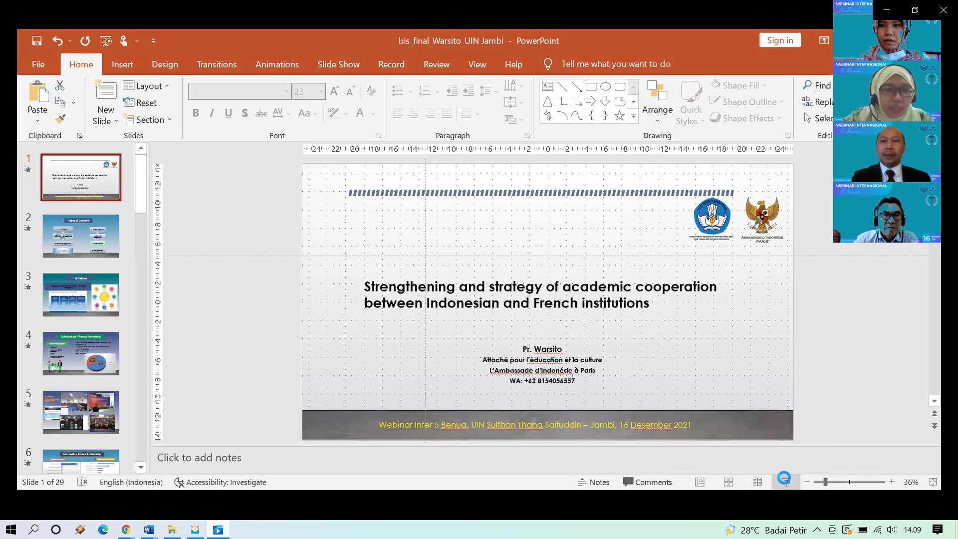 Webinar Internasional 5 Benua : Integration of Global Curriculum Webinar Internasional 5 Benua : Integration of Global Curriculum