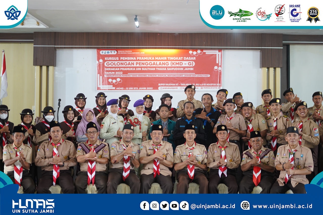 Pramuka UIN Jambi laksanakan Kursus Pembina Pramuka Mahir Tingkat Dasar Golongan Penggalang (KMD-G) Tahun 2022