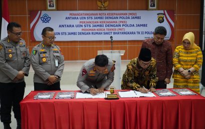 UIN SUTHA Jambi dan Kepolisian Daerah Jambi tandatangani MoU