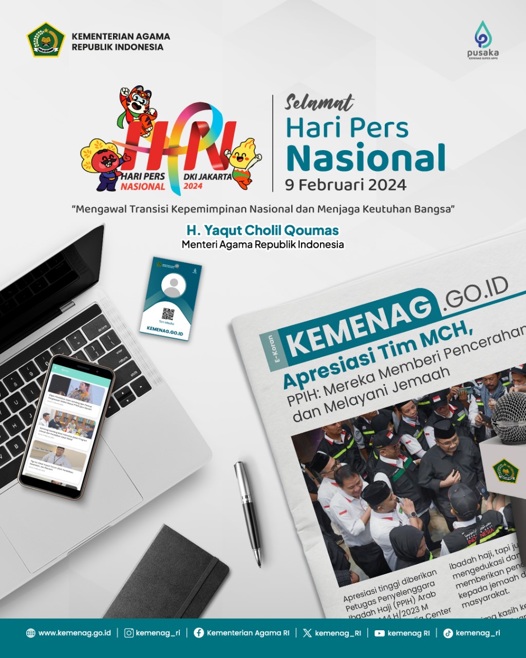 Selamat Hari Pers Nasional, Menag: Terus Mencerahkan dan Perkuat Kohesi Umat Selamat Hari Pers Nasional, Menag: Terus Mencerahkan dan Perkuat Kohesi Umat